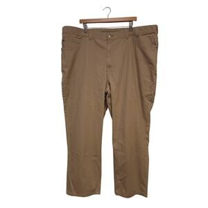 HB Harbor Bay Khaki Pants Size 48 x 28 Continuous Comfort Waistband Tan Brown